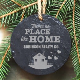 Engraved 4&quot; There&#039;s No Place Like Home Slate Ornament